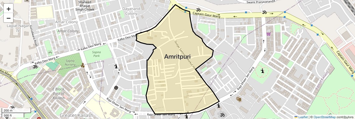 Location Map of Amritpuri, Delhi