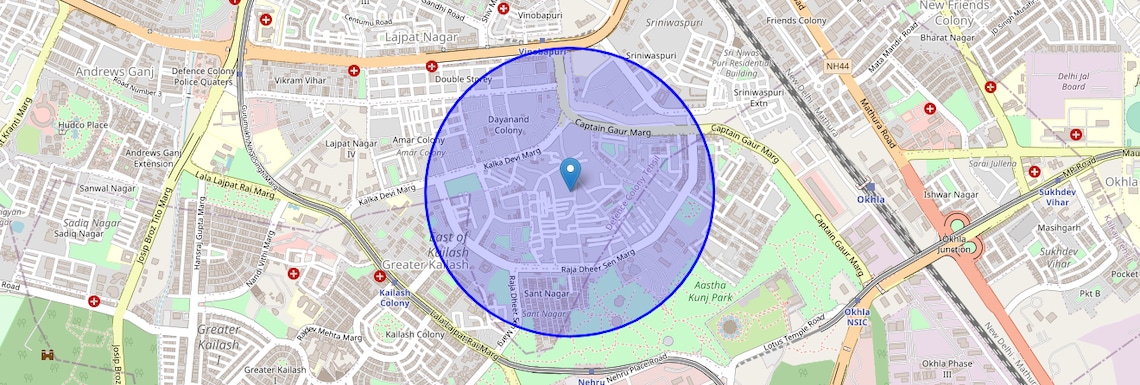 Location Map of Amritpuri, Delhi