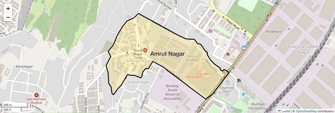 Location Map of Amrut Nagar, Mumbai