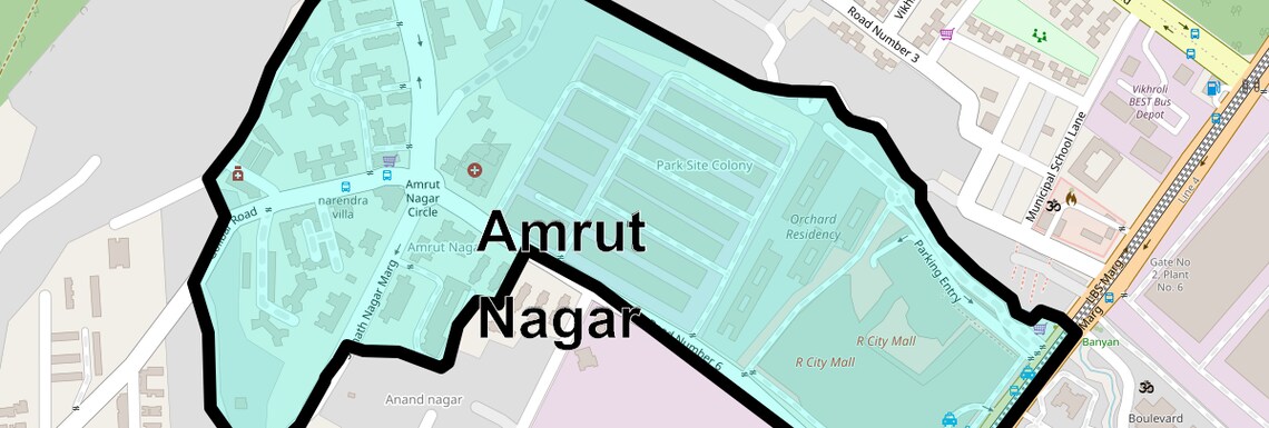 Location Map of Amrut Nagar, Mumbai