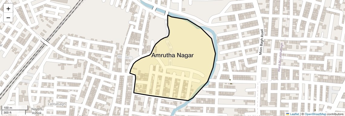 Location Map of Amrutha Nagar, Hyderabad