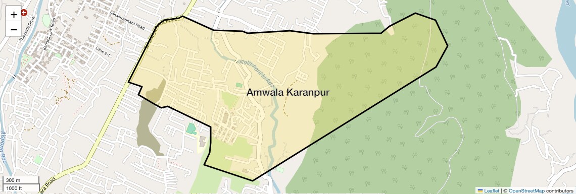 Location Map of Amwala Karanpur, Dehradun
