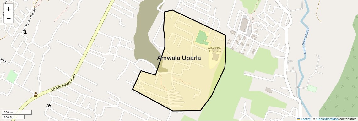 Location Map of Amwala Uparla, Dehradun