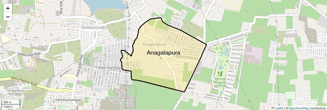 Location Map of Anagalapura, Bangalore