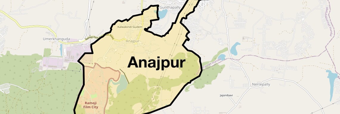 Location Map of Anajpur, Hyderabad