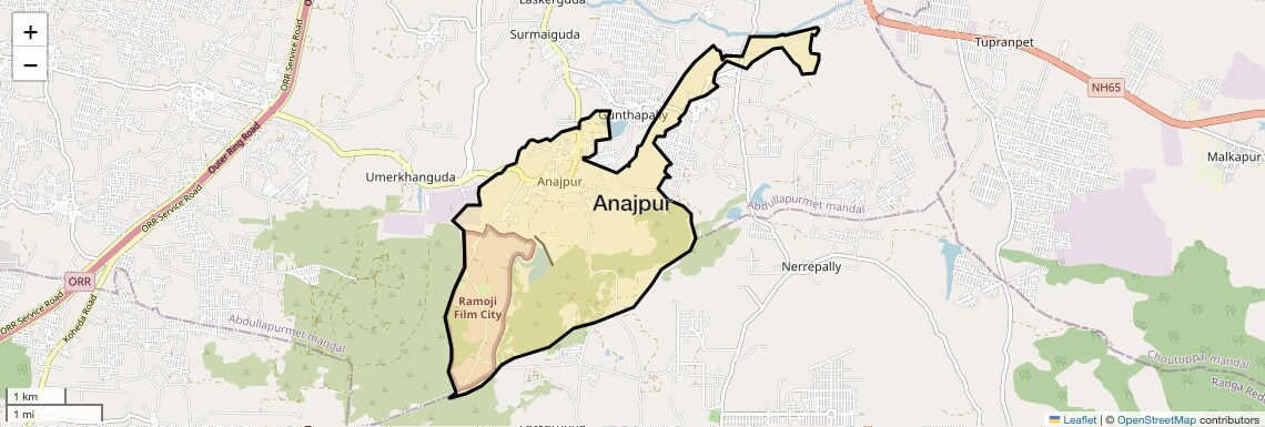 Location Map of Anajpur, Hyderabad