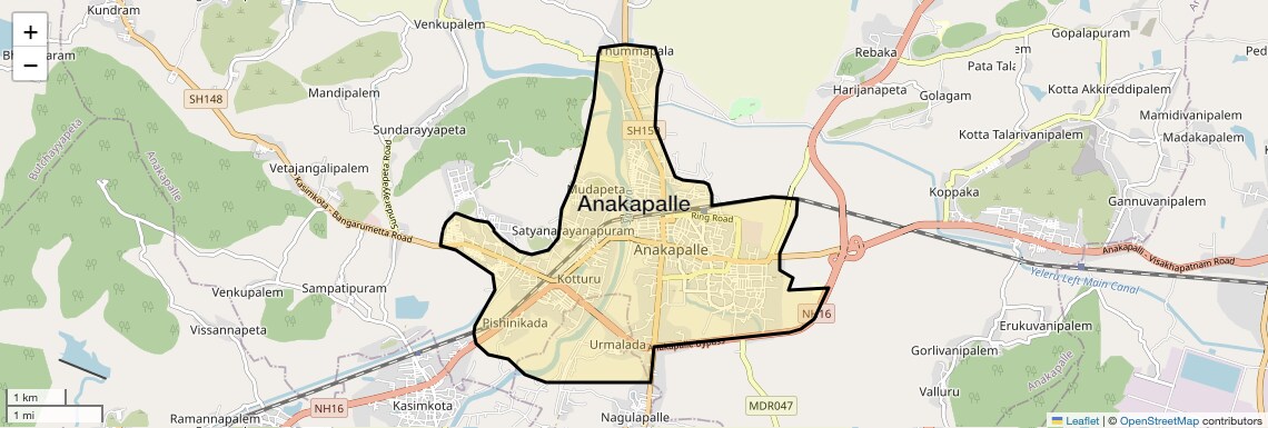 Location Map of Anakapalle, Vizag