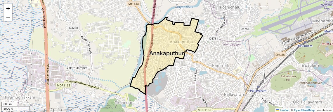 Location Map of Anakaputhur, Chennai