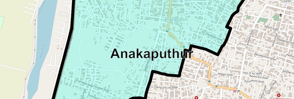 Location Map of Anakaputhur, Chennai