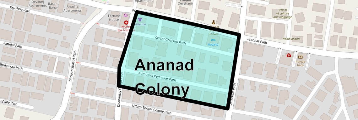 Location Map of Ananad Colony, Pune