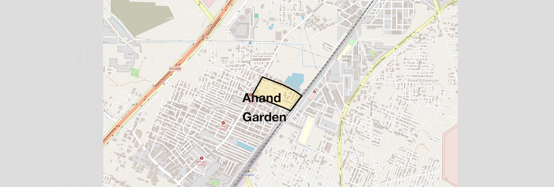 Location Map of Anand Garden, Gurgaon