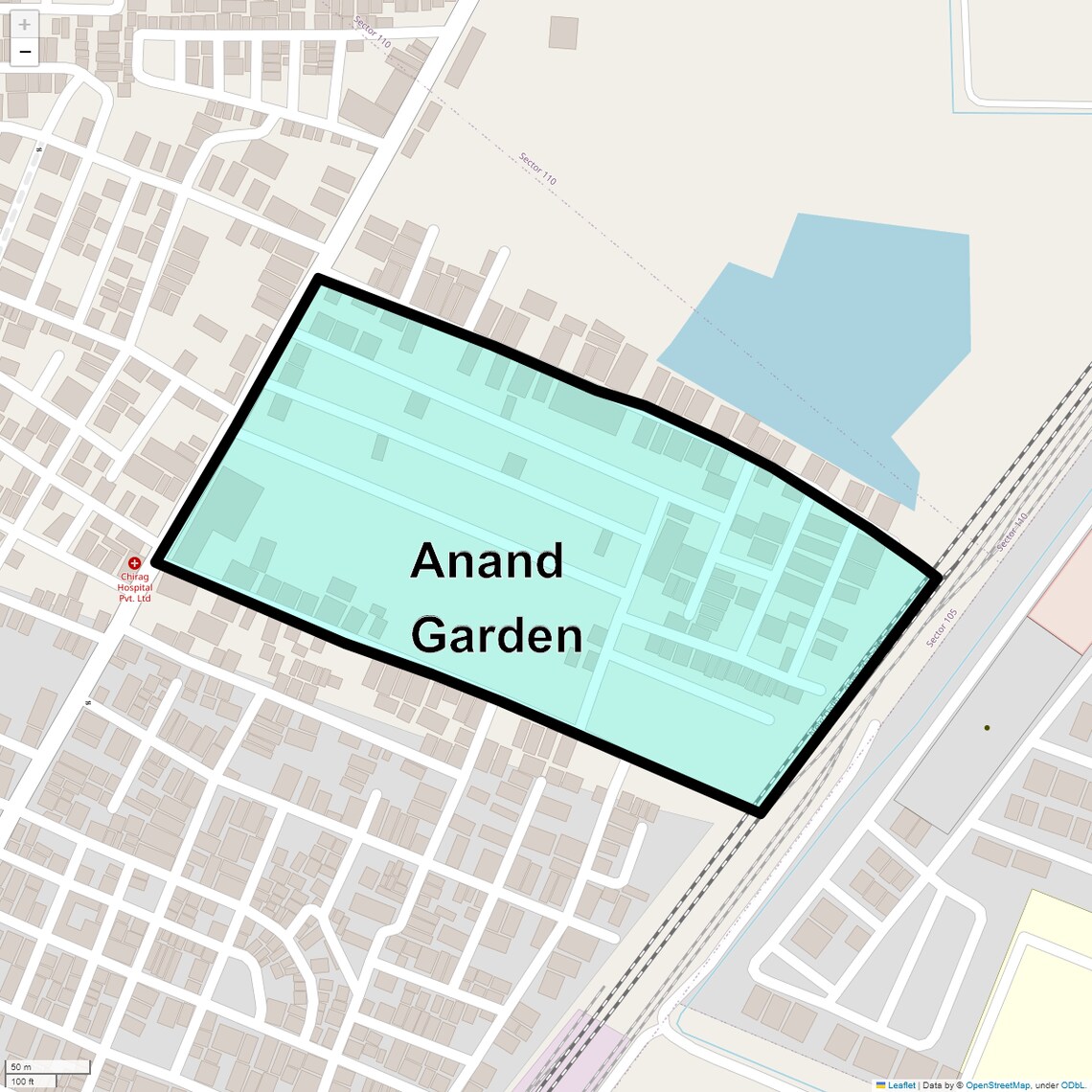 Location Map of Anand Garden, Gurgaon