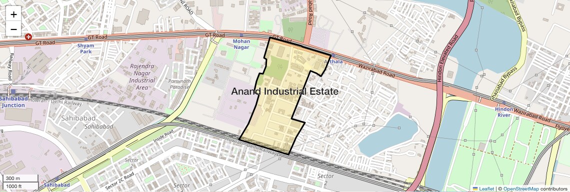 Location Map of Anand Industrial Estate, Ghaziabad