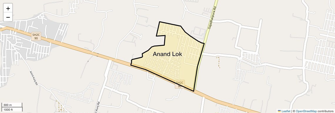 Location Map of Anand Lok, Jaipur