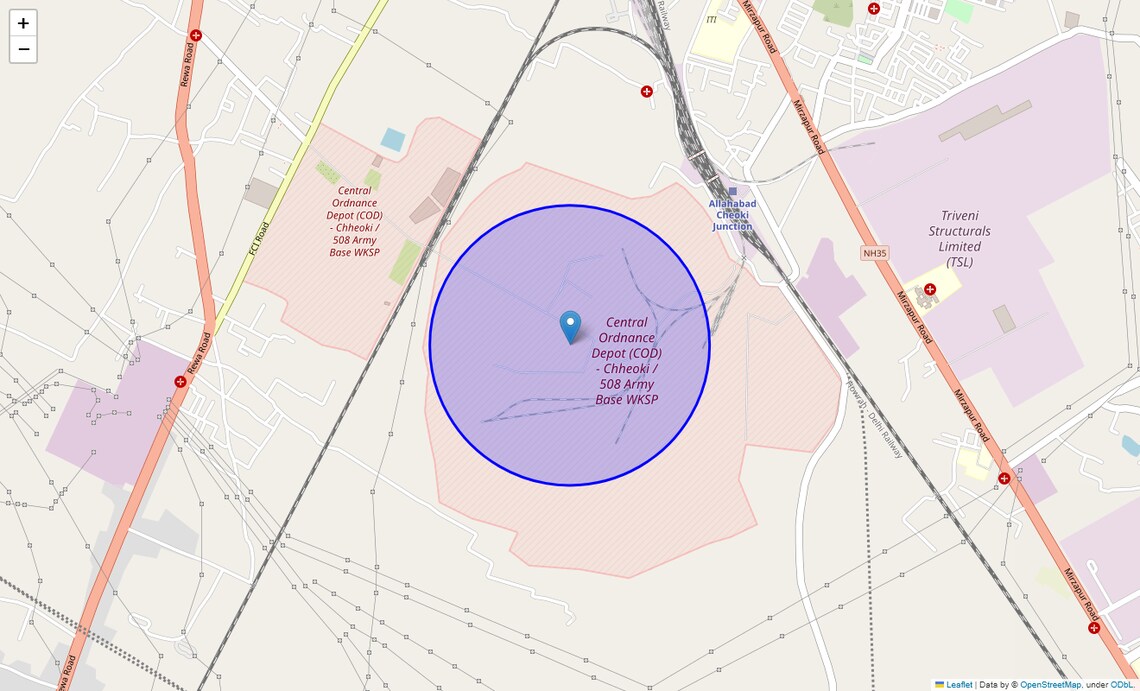 Location Map of Anand Nagar, Allahabad