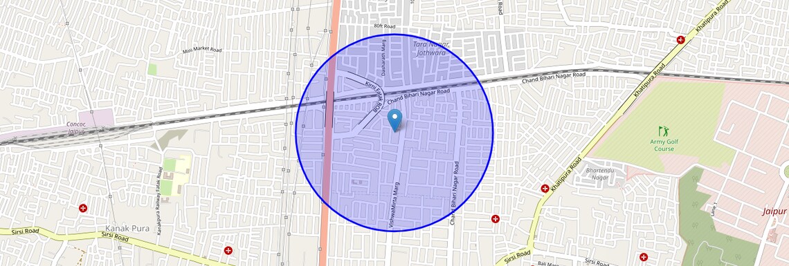 Location Map of Anand Nagar, Jaipur