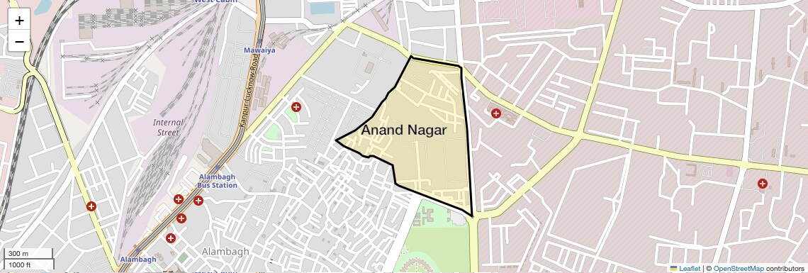 Location Map of Anand Nagar, Lucknow