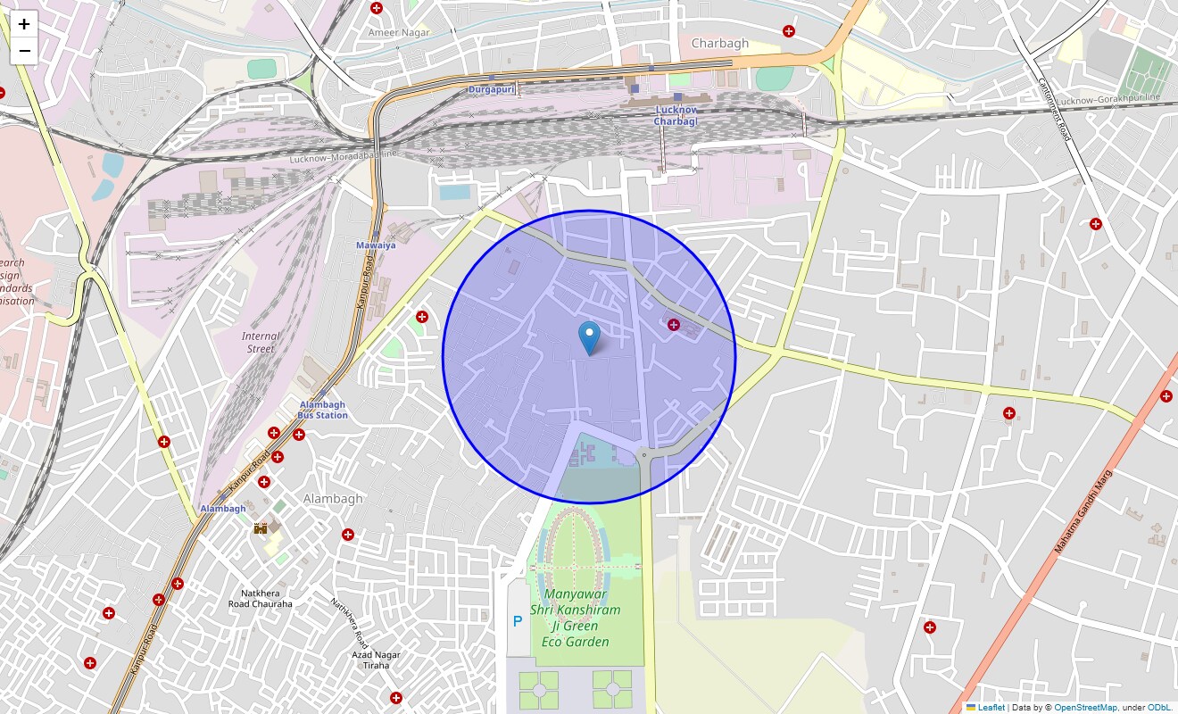 Location Map of Anand Nagar, Lucknow
