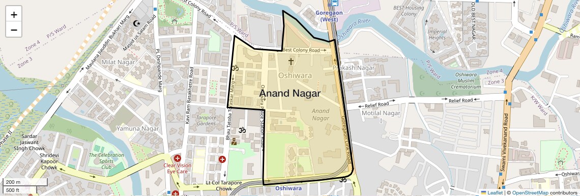 Location Map of Anand Nagar, Mumbai
