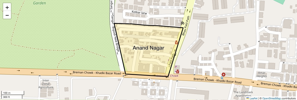 Location Map of Anand Nagar, Pune