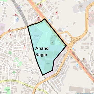 Location Map of Anand Nagar, Pune