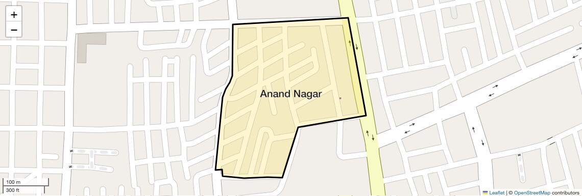 Location Map of Anand Nagar, Rajkot