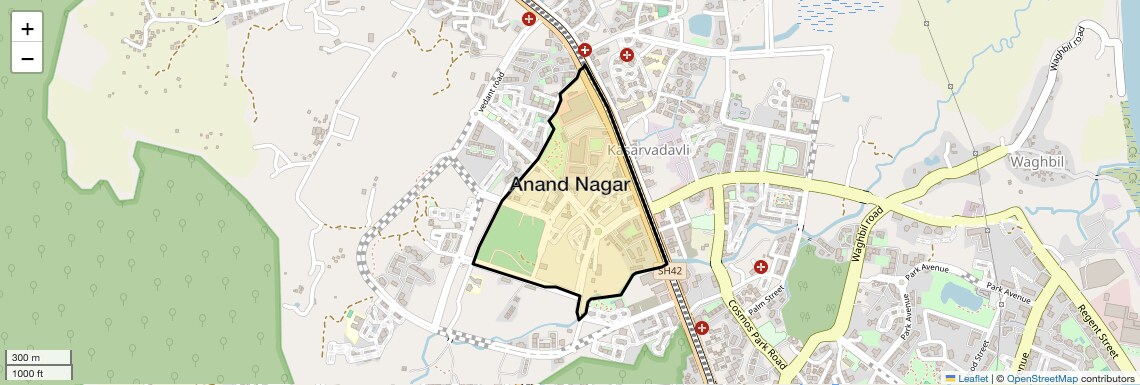 Location Map of Anand Nagar, Thane