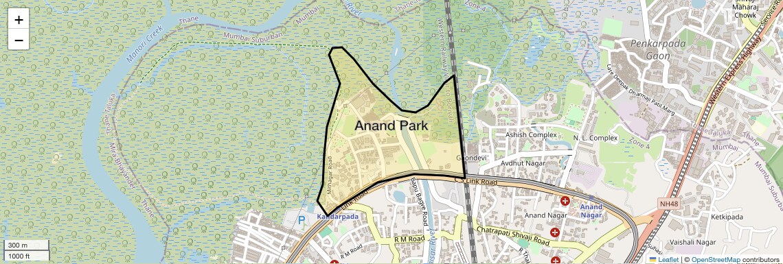 Location Map of Anand Park, Mumbai