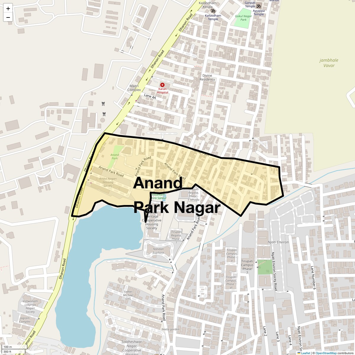 Location Map of Anand Park Nagar, Pune