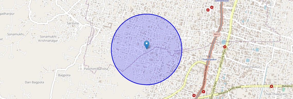 Location Map of Anandanagar, Kolkata