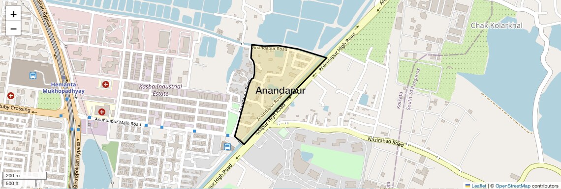 Location Map of Anandapur, Kolkata