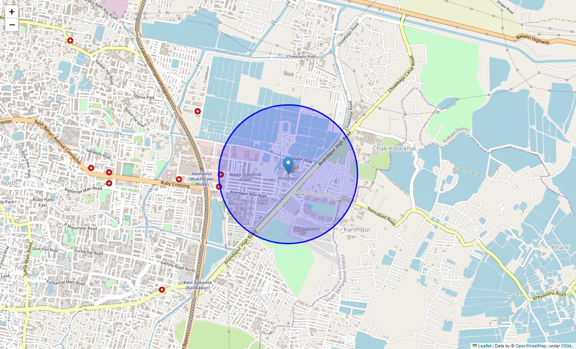 Location Map of Anandapur, Kolkata