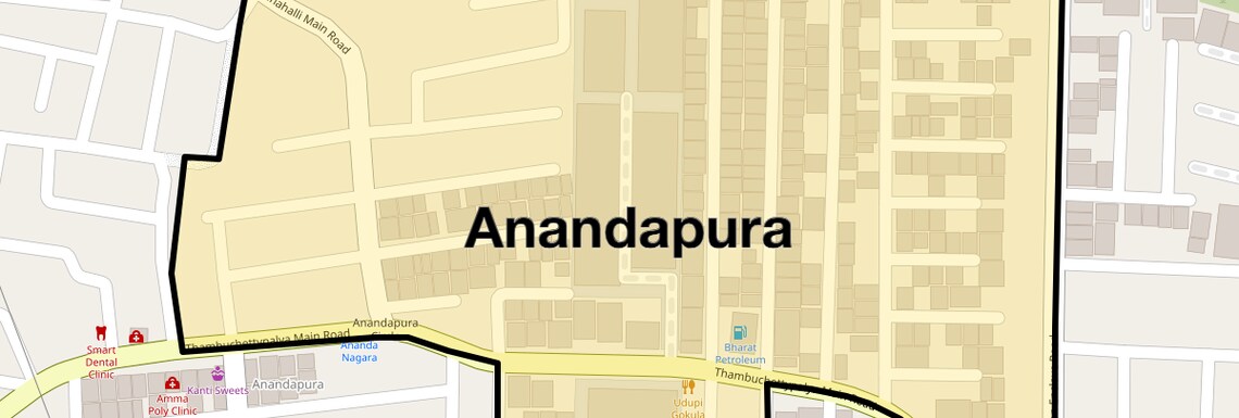 Location Map of Anandapura, Bangalore