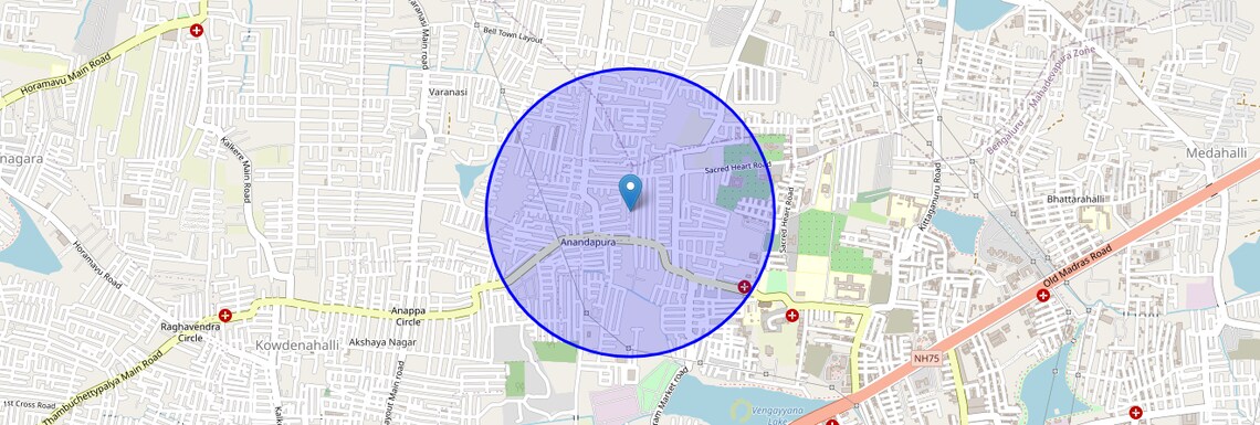 Location Map of Anandapura, Bangalore