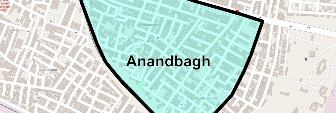 Location Map of Anandbagh, Hyderabad