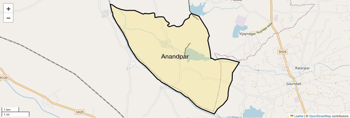 Location Map of Anandpar, Rajkot