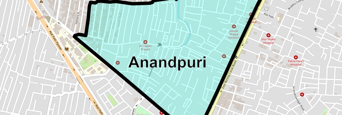 Location Map of Anandpuri, Patna