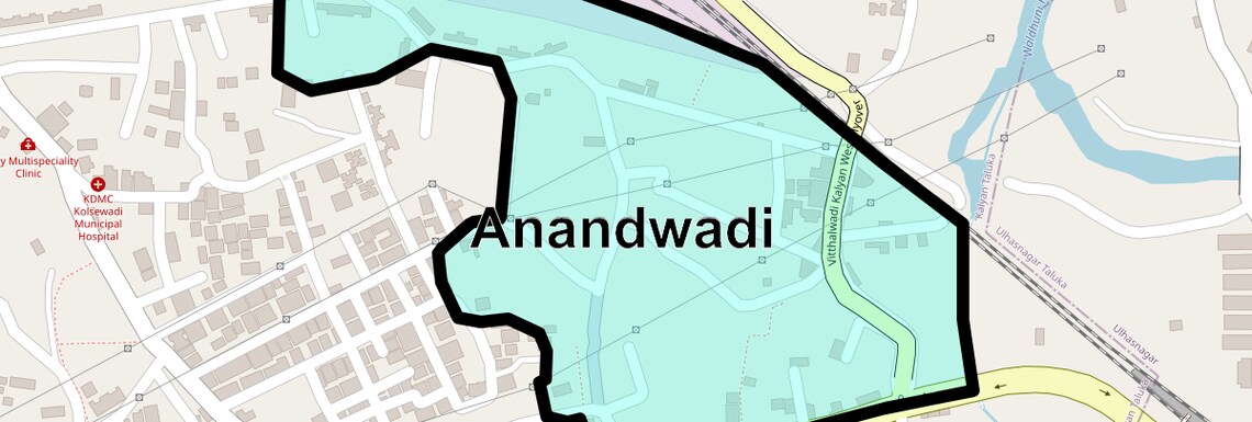 Location Map of Anandwadi, Thane