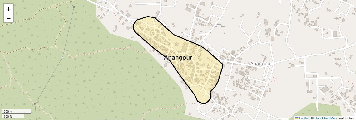 Location Map of Anangpur, Faridabad
