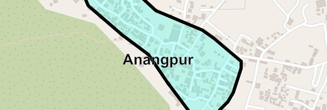 Location Map of Anangpur, Faridabad