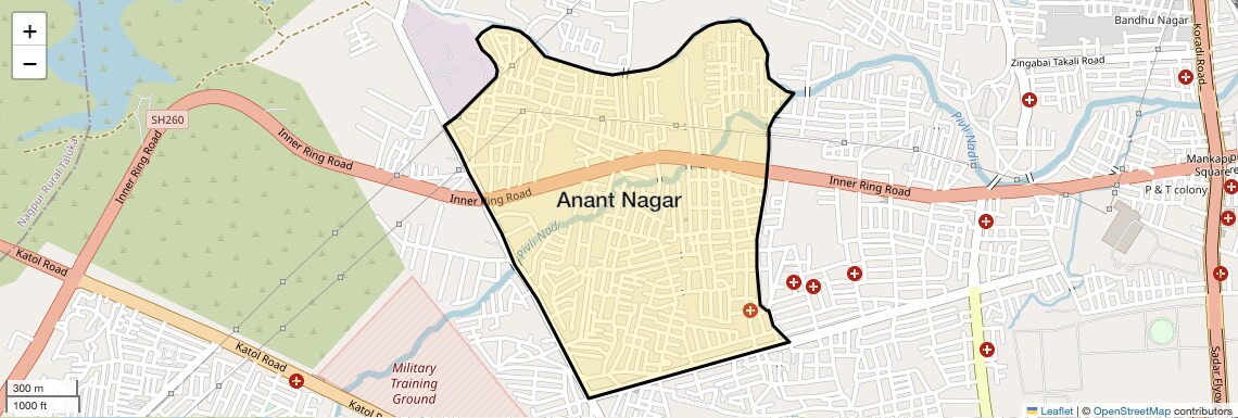 Location Map of Anant Nagar, Nagpur