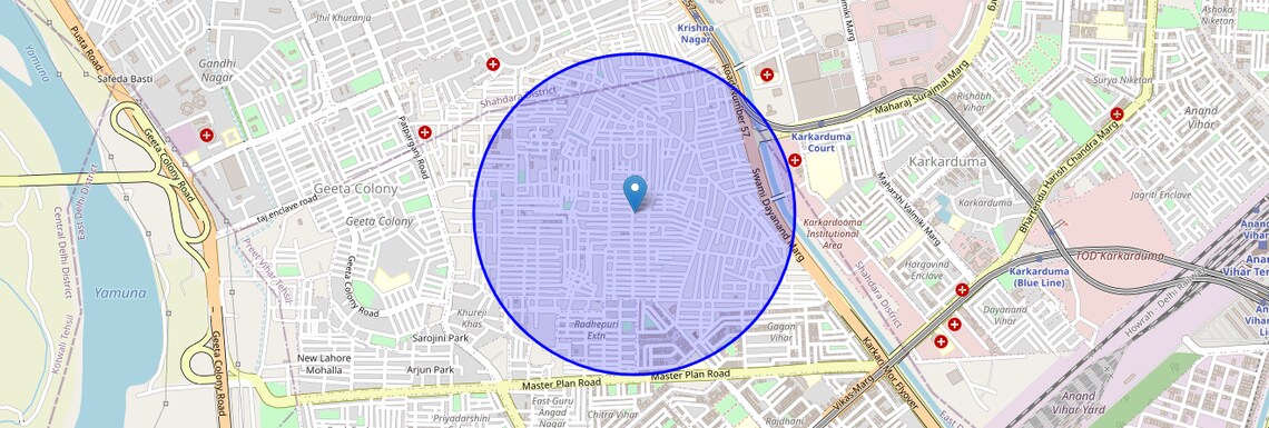 Location Map of Anarkali Colony, Delhi