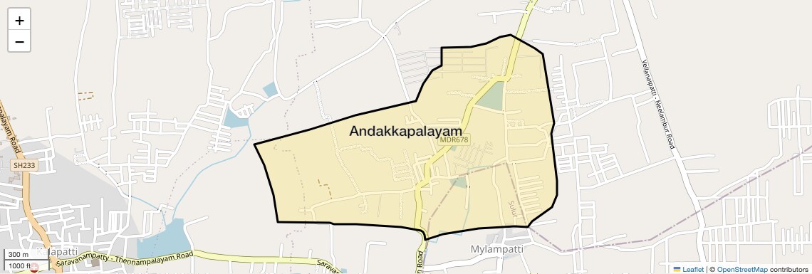 Location Map of Andakkapalayam, Coimbatore