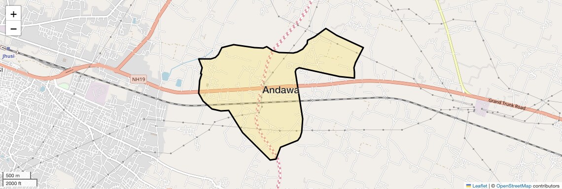 Location Map of Andawa, Allahabad