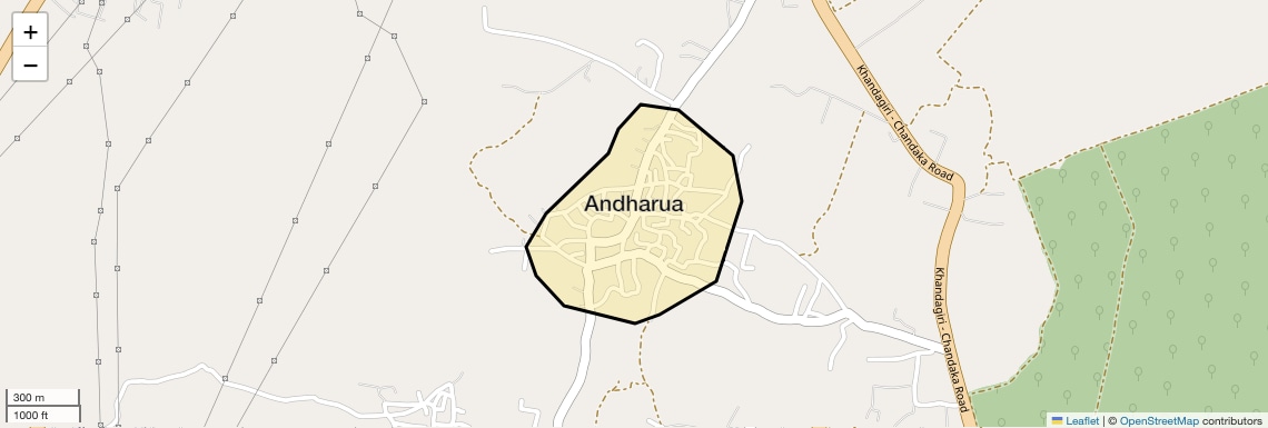 Location Map of Andharua, Bhubaneswar