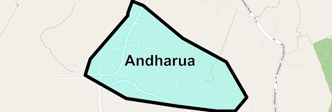 Location Map of Andharua, Bhubaneswar