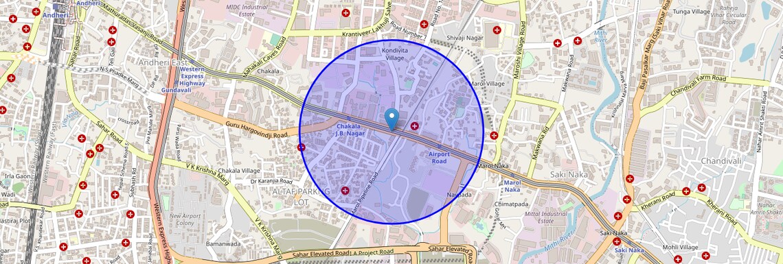Location Map of AndherI-Kurla Road, Mumbai