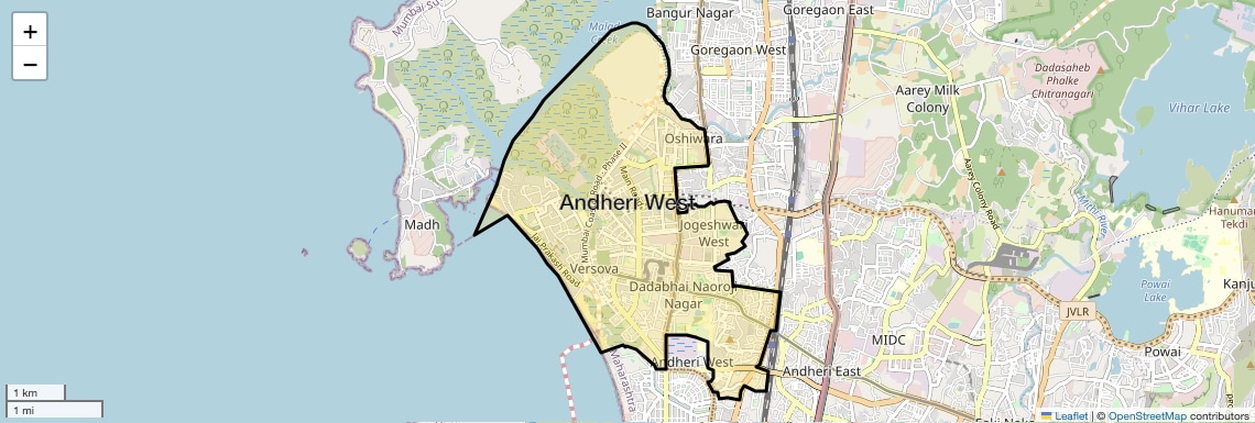 Location Map of Andheri West, Mumbai