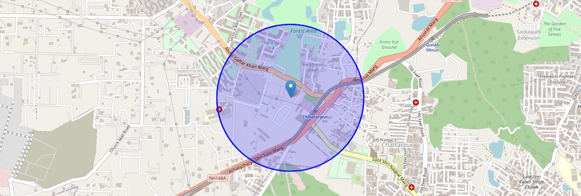 Location Map of Andheria Mor Village, Delhi