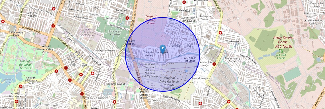 Location Map of Anepalya, Bangalore